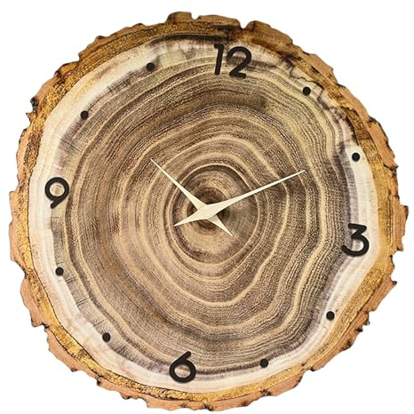 Guaber Fattorie in Legno Annuali Orologio da Parete Quarzo Silenzioso Non Ticchetta Batteria Operata per Soggiorno Decors Decoro Decoro Orologio