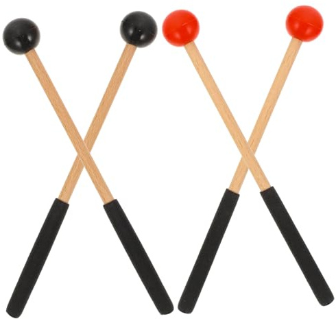 iplusmile 2 pares Mazos para de Lengua con Mango Ergonómico Palillos de Percusión Duraderos para Principiantes Accesorios para Instrumentos Musicales