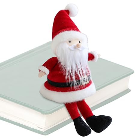 Generico Bambola di Babbo Natale - Figura di Babbo Seduto in Morbido Peluche, Decorazione Ornamentale per Le Vacanze, Tessuto Leggero, Design Festivo per Natale | Ideale per Scaffale per Auto, Casa,