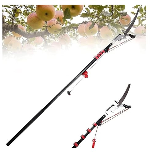 Pole Pruning Saw, Telescopic Tree Pruner, Telescopic Pole Saw Extendable,Tree Saw Branch Long Reach Pole Pruning Saw(18FT)