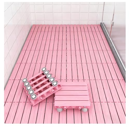 24,5 X 24,5 cm Carrelage Clipsable Outdoor Shower Mat Durable Caillebotis Douche Salle de Bain Jardin