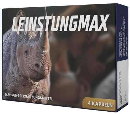 Premium LEINSTUNGMAX Ginseng- und Pflanzenextrakt-Kapseln – 4 Stück | Nahrungsergänzungsmittel für aktive Männer | Enthält Maca, Ginseng, Rhodiola & Traubenkernextrakt