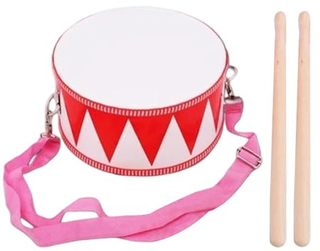 Kindertrommeln | Holz-Musikinstrument mit verstellbarem Gurt – 20,3 cm Cartoon-Snaredrum-Set, für Anfänger, Mädchen, Neujahr, Weihnachten, Halloween, Geburtstag, Party, Bühnenmusik