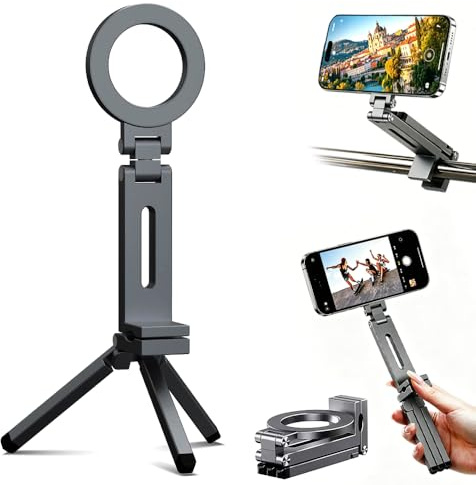 VLEDARLING Trípode Magnético para Teléfono Móvil, Palo Selfie Tripode para Movil, Mini Palo Selfie Trípode pequeño para iPhone, Samsung, Android