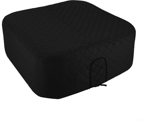 SMZhomeone Aufblasbare Thermo-Spa-Abdeckung, 145 x 145 x 70 cm, Oxford, wasserdicht, isoliert, mit Anschlüssen, für Glonerle 4–6 Personen, quadratische Whirlpools, ganzjährige Outdoor-Entspannung