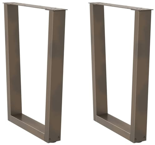 Tonture Esstisch Beine V-Form aus Naturstahl pulverbeschichtet 70x(72-73,3) cm 2 Stück mit höhenverstellbaren Stellfüßen stabiles Tischgestell für Esstisch Schreibtisch und Möbel