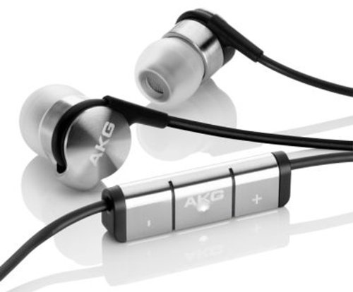 AKG K3003I Auricolari a 3 Vie con Tecnologia Ibrida Professionali, con Microfono/Telecomando Integrato e Adattatore Volo Compatibile con Smartphone Apple iOS, Argento