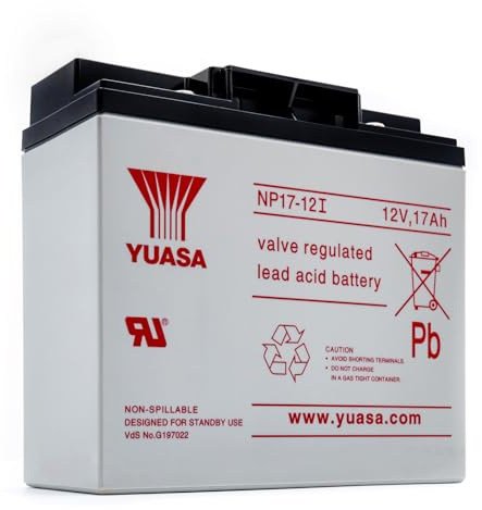 Yuasa NP17-12I 12V Lead Acid Battery, UPS Backup Alarm and Emergency Battery (Pack of 1)