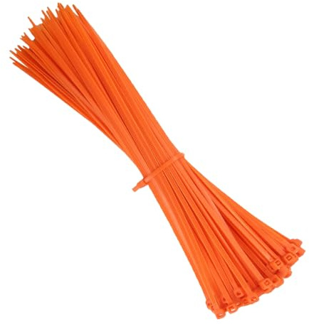 KafTon Pack of 100 Orange Cable Zip Ties, UL Nylon, Perfect for PC, Bicycle Tie Wrap DIY Home Wire Vegetable Garden Office (140mm x 3.6mm) Orange