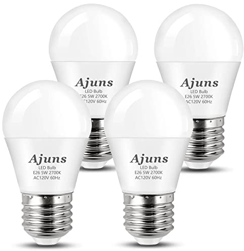 Ajuns LED Bulb 5W Equivalent 40W 120V Light Bulb Ceiling Fan Light Bulbs, Warm White 2700K A15 LED Energy Saving Bulb, E26 Base Not Dimmable 4 Pack
