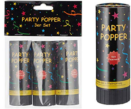 36 x Party-Popper im 3er Set Konfetti Partydekoration Partykanone mehrfarbig 11 cm (36 x Party-Popper)
