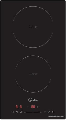 Midea Placa Inducción 2 fuegos 30 cm 3500 W - Vitroceramica Induccion Integrada con Panel de control tactil, Booster, 9 Niveles de Potencia, Dectector de Sartenes, Indicador de Luz, y Temporizador