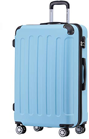BEIBYE Hartschalen-Koffer Trolley Rollkoffer Reisekoffer Handgepäck 4 Rollen (M-L-XL-Set) (Glacial Blue, L)