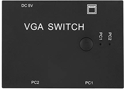 2 PC zu 1 Monitor VGA Switch Box, 1920x1440 HD VGA Splitter Computerzubehör 2-In-1-Out 2-Port-Umschalter Plug and Play HD-Display-Zubehör Host-Switch für Büro Home Office Präsentation