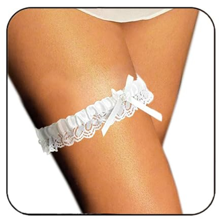 EVAZEN Wedding Garter White Garters for Bride Bridal Lace Garter for Women