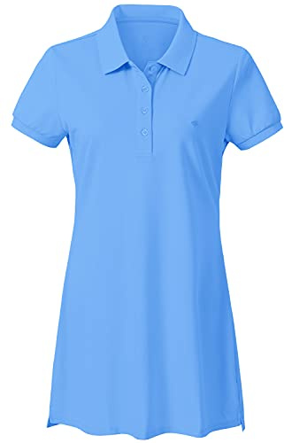 AjezMax Dam poloklänning kortärmad bomull sport tennis golfklänning, Himmelsblå, XL