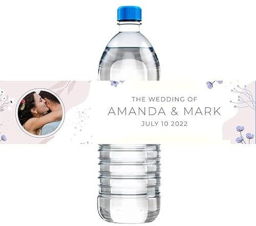 30 Pièces/50 Pièces Autocollants Personnalisés D'étiquettes De Bouteille D'eau，Étiquettes D'Eau Mariage，stickers Anniversaire Personnalisables ，pour Invitations À Un Mariage,eid Mubarak,fiançailles(30