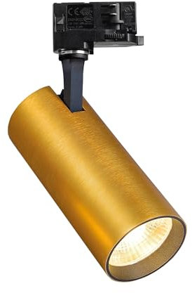 IDEAL LUX Sistema luce binario FOX 25W CRI80 3000K ON-OFF GD, Sistema a rotaia, Illuminazione modulare, Dispositivo su binario, 8x7h21 cm, Ottone