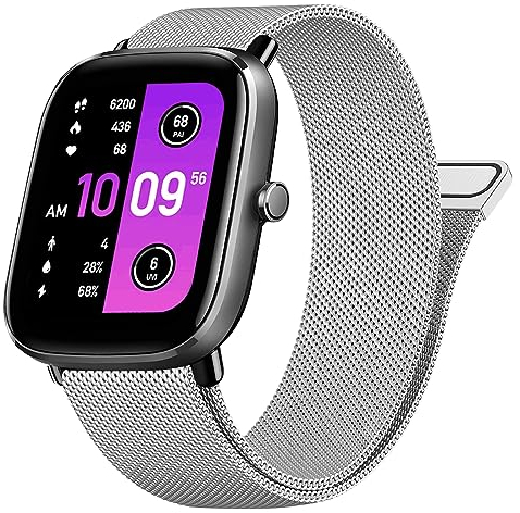 Vancle Armband für Amazfit GTS 2 Mini Armband/GTS 4 Mini/GTS 4/GTS 3/GTS 2/GTS 2e für Damen Herren,Metall Mesh Edelstahl Ersatzarmband 20mm Uhrenarmband für Amazfit GTR Mini/GTR 42mm(Silber)