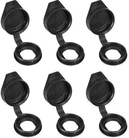 PATIKIL 19mm Tür Schloss Staubschutz 6 Packung Gummi Wasserdicht Schlüssel Paneel Nocken Schloss Staubschutz Kappe für 19mm Nocken Schloss Schwarz | Paneel Nocken Kappe für 19mm Schwarz