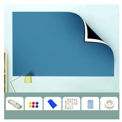 LXBAMKEA Whiteboard Magnetisch, Selbstklebend Vinyl-Tapetenrolle, Büro, Zuhause, Schule, Kinderzimmer Trocken Abwischbare Tafeln, Kreidetafeln, Löschbar Message Board (Color : Blue, Size : 120x250cm