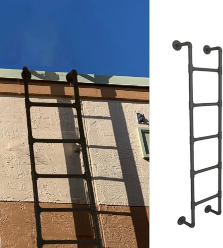 Escaleras para Áticos Escalera de Salida de Techo de Metal, Escalera de Ático de Escape de Emergencia para Colgar en La Pared Exterior con Accesorios, Escalera de Cama Impermeable a Prueba de Herrumbr