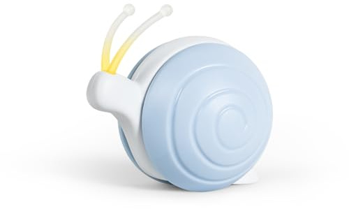 Cheerble Interaktives Katzenspielzeug Selbstbeschäftigung, Wicked Snail, Elektrisches Spielzeug für Katzen mit LED-Leuchten, DC Aufladbares, Bewegliches Katzenspielzeug, Geschenke für Kätzchen, Blau