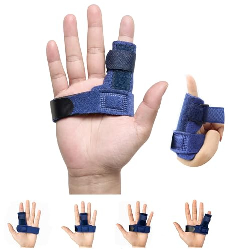 Férula de dedo con gatillo de estilo mejorado, soporte de dedo ajustable, cinta de sujeción adicional para aliviar el bloqueo de dedos, flexión, rigidez, liberación de tendones y alivio del dolor de