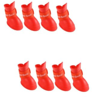 Sosoport 2st Regenstiefel Für Hunde Hundeschuhe Für Kleine Hunde Chihuahua-Schuhe Für Hunde Hundeschuhe Für Mittelgroße Hunde Hundestiefel Für Den Winter Rot Schlammfest Vier Jahreszeiten