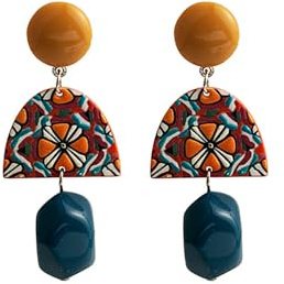 Orecchini Pendenti in Acrilico con Fiori Boho Pendenti Geometrici Irregolari Orecchini a Bottone Pendenti Orecchini Alla Moda Gioielli Barocchi Regali per Donne Ragazze Madre