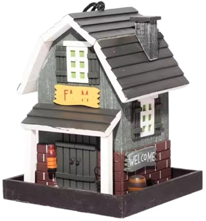 Mangeoire Oiseaux Exterieur Mangeoire À Oiseaux en Bois Type De Villa Suspendue Durable Mangeoire À Oiseaux Sauvages Cadeaux De Décoration Extérieure Mangeoire pour Oiseaux