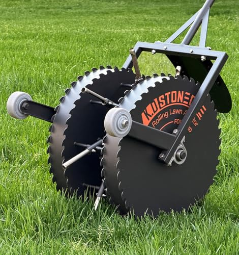 K.D STONEDGE Rollender Rasenbelüfter, Bodenlockerung, manuelles Entkernungswerkzeug | Hof-Grasziehstopfen, manuelles Belüftungswerkzeug, Schubrollen-Drehung, verdichtete Gartenbodenlockerung