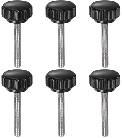 QUARKZMAN 6 Stück Rändelschraube mit Gewinde M5 x 35mm x 22mm Edelstahl 304 | Rundkopfschraube, Rundgriffbolzen Klemmknöpfe 22mm Handknöpfe Daumenschrauben Spannschraube, Für Industrie Maschine