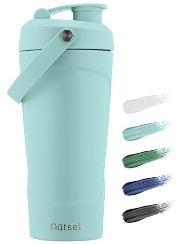 Autsel Shaker Proteinas, Vaso Mezclador Proteinas, 700ml Botella Gimnasio Sin BPA, Proteína Shaker a prueba de fugas, para polvo de proteína de suero cremoso sacude