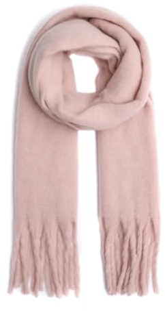 stylx Damen Web Strickschal UNI FARBEN und langen dicken FRANSEN, warmer Winter, Stola