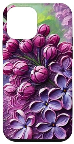 Custodia per iPhone 12 mini Lilla Fiore Viola Sembra Pittura A Olio Fiorista Giardini