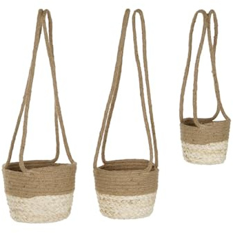 MACETERO SET 3 MAIZ TRENZADO YUTE 26X26X70 NATURAL