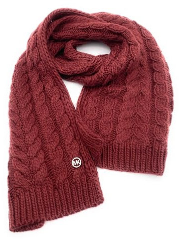 Michael Kors Schal I Damen I Dicker Winterschal I Zopfmuster I 200cmx65cm I MK Logo I Braun I Women Scarf6462