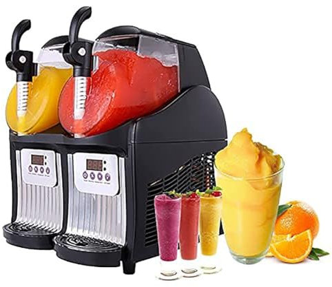 Máquina de granizado de hielo comercial de 2,5 L x 2 tanques, máquina profesional para hacer granizados congelados, 300 W, máquina para hacer margaritas, refrigeración eficiente para el hogar, hotel