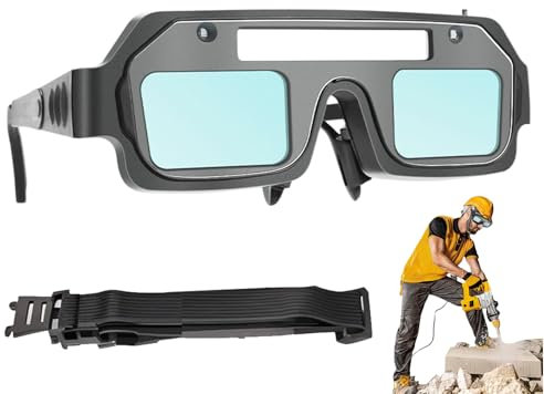 Genérico Gafas De Soldadura Con Oscurecimiento Automático,Gafas De Soldadura Cambiantes De Luz - Modos De Iluminación Lente Cómodo Para Protección Ocular Oscurecimiento Automático Para Corte