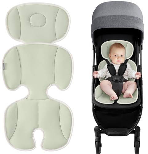 Baby Stroller Cooling Pad Universal Soft Cooler Pad Breathable Adjustable Car Seat Liner Detachable 2-Piece Cooling Cushion Fits Strollers, Car Seat, High Chair, Bassinet, Swing