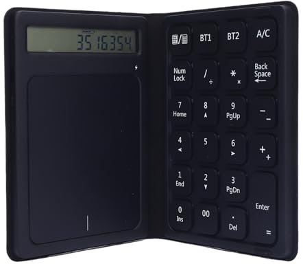 Teclado Numérico Bluetooth, 23 Keys Inalámbrico Numérico con Panel Táctil, Calculadora de Visualización, Carga Tipo C, Plegable para Tableta, Teléfono, PC Portátil, PC,