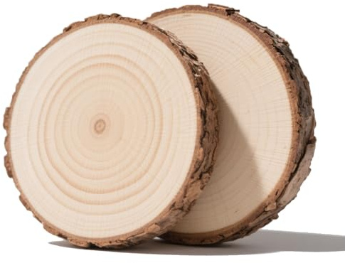2 Stück Paulownia Holzscheiben 30 cm Durchmesser, 25-30CM Baumscheiben, Baumscheiben 30 cm Deko, Holzscheiben zum Basteln für DIY Handwerk, Weihnachten Dekoration, Hochzeit Handwerk