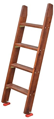 Rustic Wooden Bunk Bed Ladder for RV Caravan & Dorm Sturdy 49 Base Perfect for Farmhouse Style Homes & Libraries Ideal Space Saving Solution