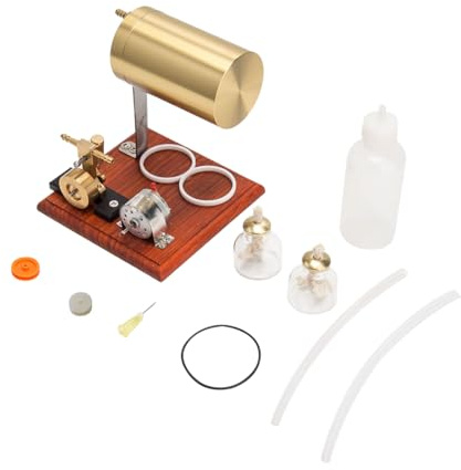 Dampfmaschinen Bausatz, Metall Schwenk-Dampfmaschine Generator Modell mit Kupferkessel und Alkohollampe, Kreatives Sammler Geschenkset für Erwachsene und Jugendliche