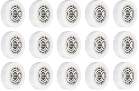 QUARKZMAN 15 Stück 625ZZ Kugellagerführung 5x22x7mm Doppelt Metallabgeschirmte Nylon Rollenlager Flache Riemenscheibe Für Möbel Hardware Zubehör Weiß