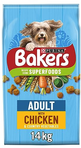 Bakers Adult Dry Dog Food Chicken and Veg 14 kg, Packaging May Vary