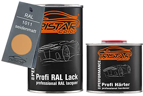 TRISTARcolor RAL 1011 Braunbeige seidenmatt 2K Autolack 1,5 Liter / 1500 ml Dose inkl. Härter