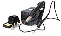 Velleman Station de soudage multifonction 2-en-1, fer à souder et pistolet à air chaud, contrôlé par microprocesseur, pour SMD, PCB et réparation électronique, fer à souder 60 W (50-480 °C), pistolet