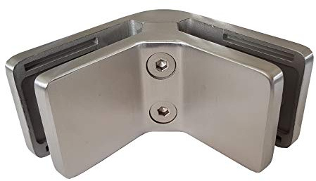 PMC Edelstahl Inox V4A MOD:23 Glashalter Verbinder Glasklemme Glass Clamp Inox 90° Ecke Eckige form_alle (8,00 mm)